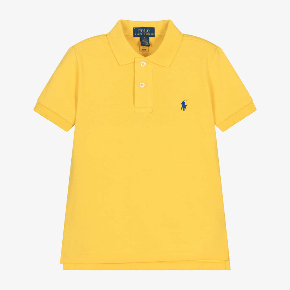 Ralph Lauren-Boys Bright Yellow Cotton Piqué Polo Shirt | Childrensalon Outlet