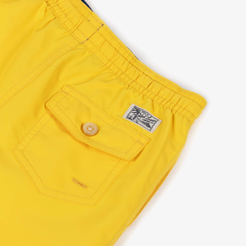Ralph Lauren-Boys Bright Yellow Swim Shorts with Pony Logo | Childrensalon Outlet