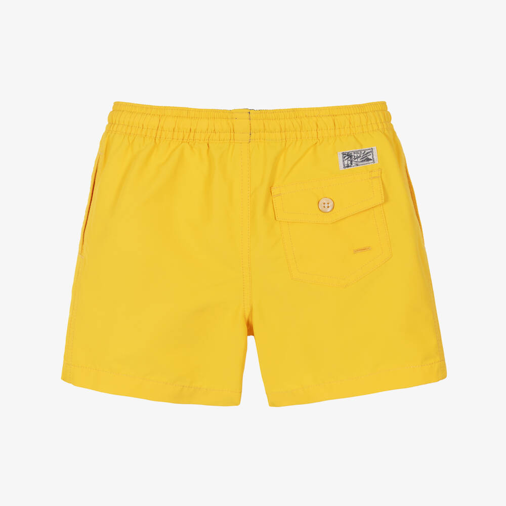 Ralph Lauren-Boys Bright Yellow Swim Shorts with Pony Logo | Childrensalon Outlet