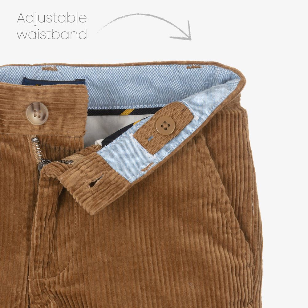 Ralph Lauren-بنطلون قطن كوردروي لون بني للأولاد | Childrensalon Outlet