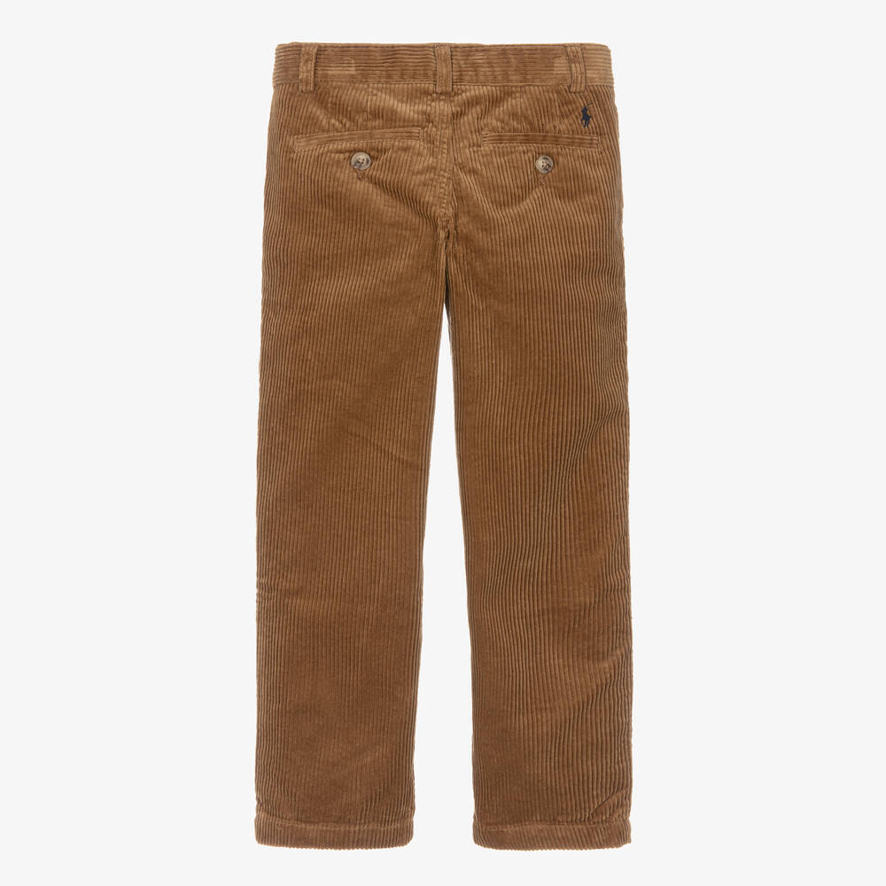 Ralph Lauren-بنطلون قطن كوردروي لون بني للأولاد | Childrensalon Outlet