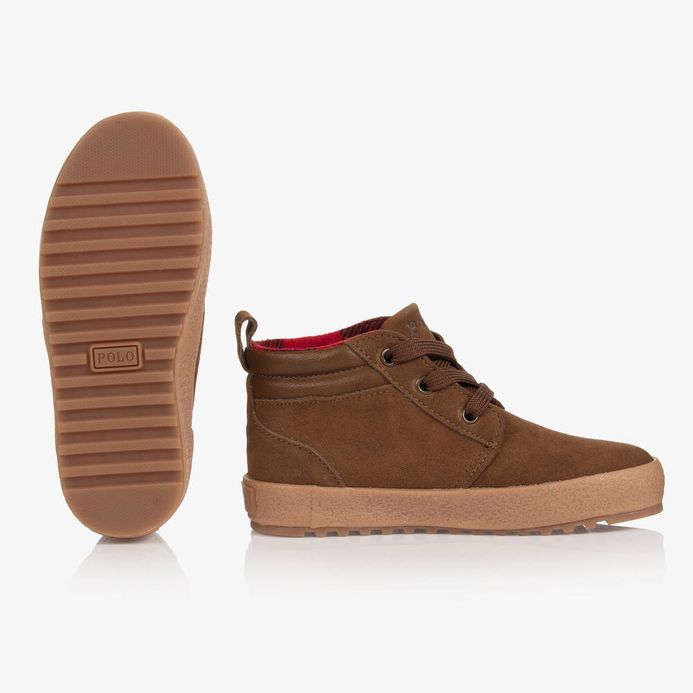 Polo Ralph Lauren Boys Brown Suede Ankle Boots Childrensalon Outlet