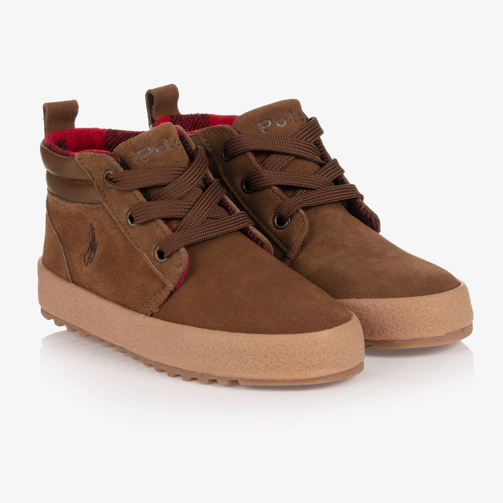 Polo Ralph Lauren - Braune Wildleder-Stiefeletten (J) | Childrensalon