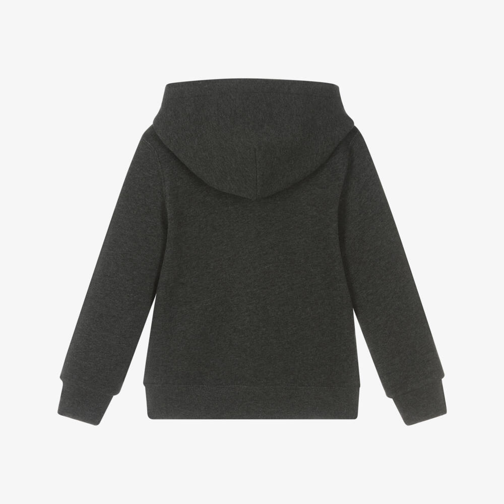 Ralph Lauren-Boys Charcoal Logo Hooded Top | Childrensalon Outlet