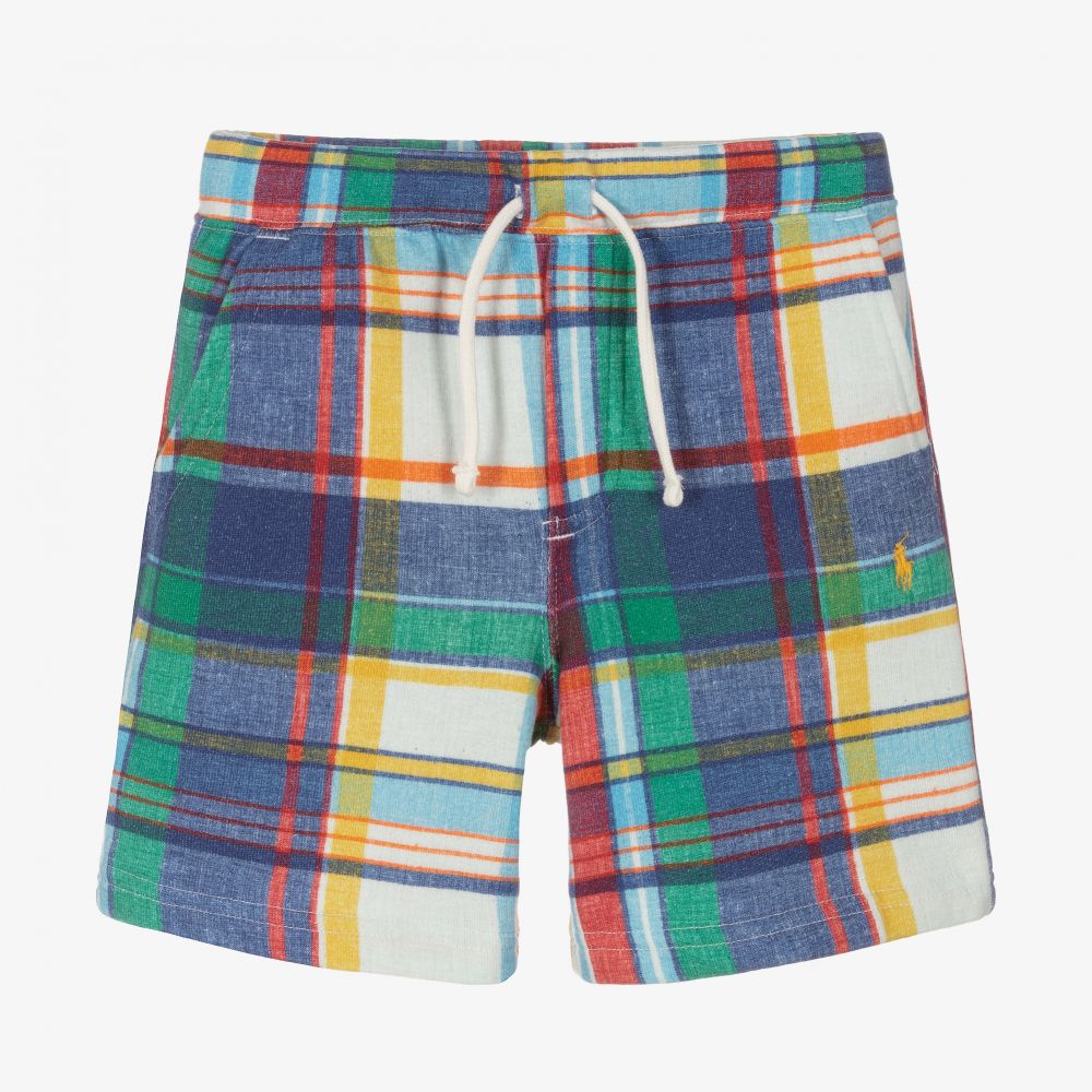 Polo Ralph Lauren - Boys Checked Jersey Shorts | Childrensalon