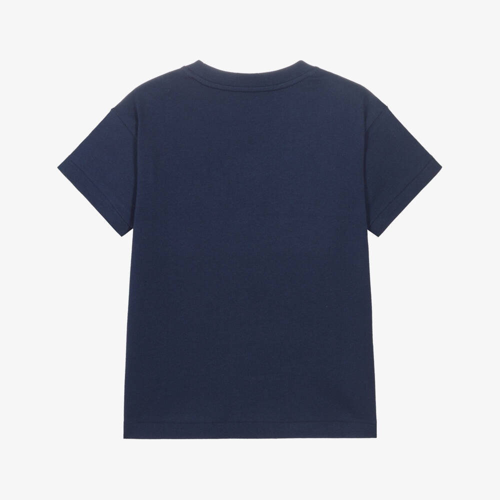 Ralph Lauren-Boys Classic Blue Cotton Logo Tee | Childrensalon Outlet