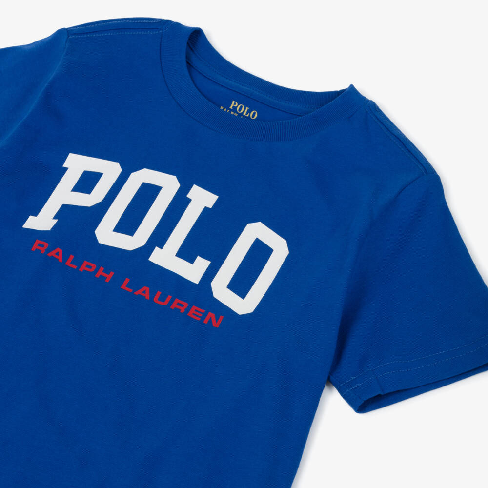 Ralph Lauren-Классическая синяя хлопковая футболка для мальчиков | Childrensalon Outlet