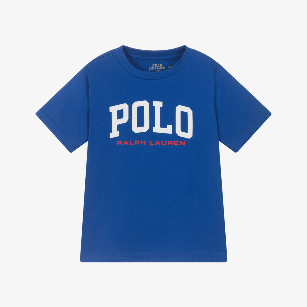 Ralph Lauren-تي شيرت كلاسيكي أزرق قطني للأولاد | Childrensalon Outlet
