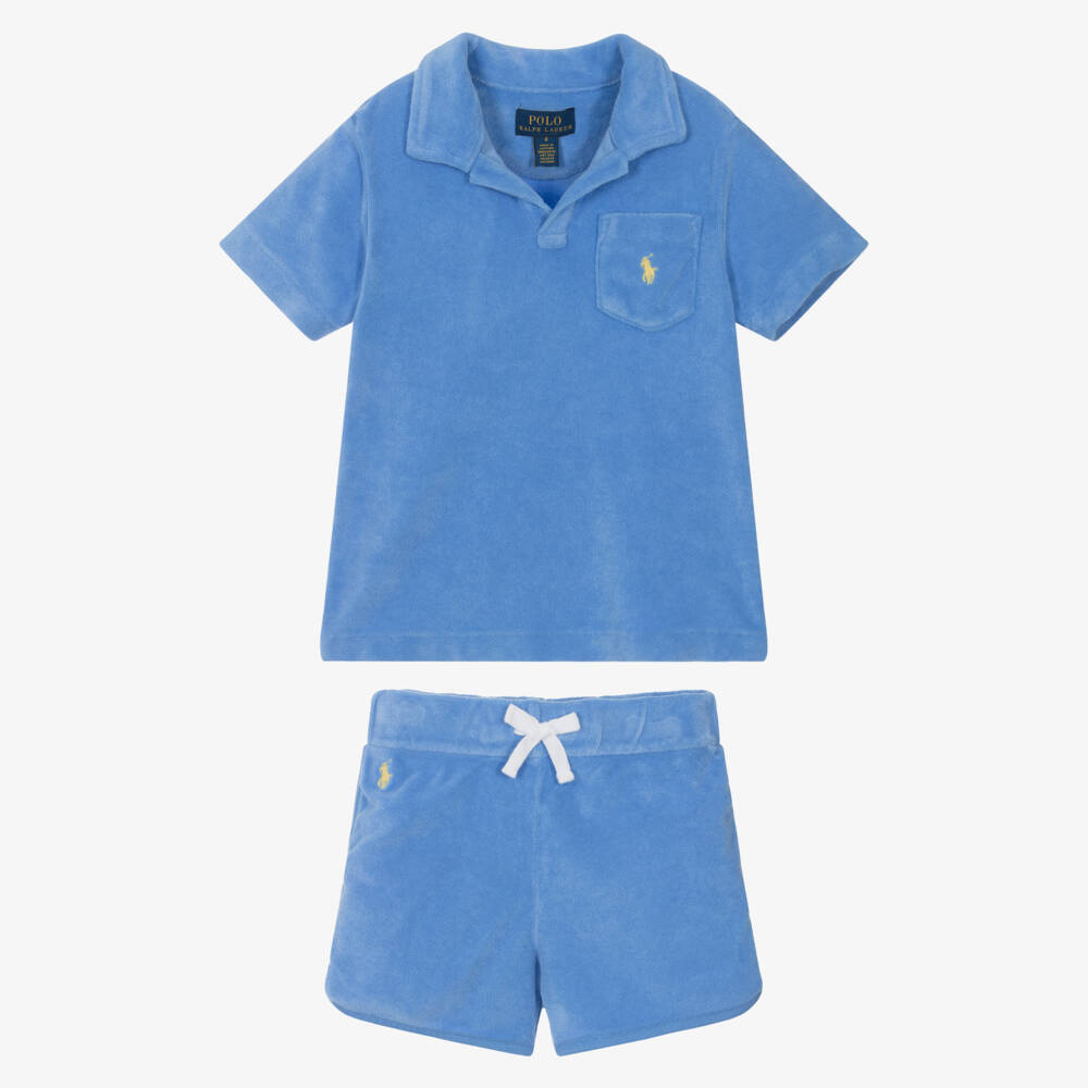 Ralph Lauren-Boys Classic Blue Terry Set | Childrensalon Outlet