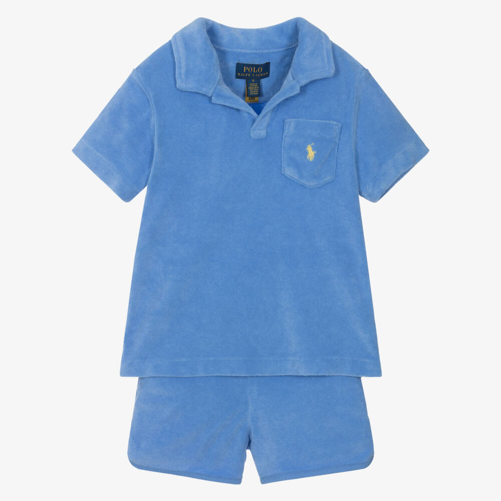 Ralph Lauren-Boys Classic Blue Terry Set | Childrensalon Outlet