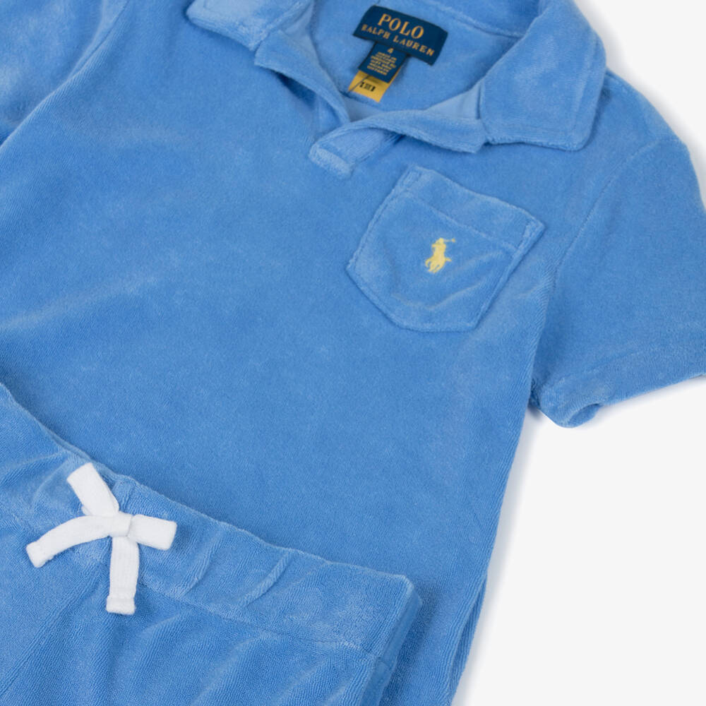 Ralph Lauren-Boys Classic Blue Terry Set | Childrensalon Outlet