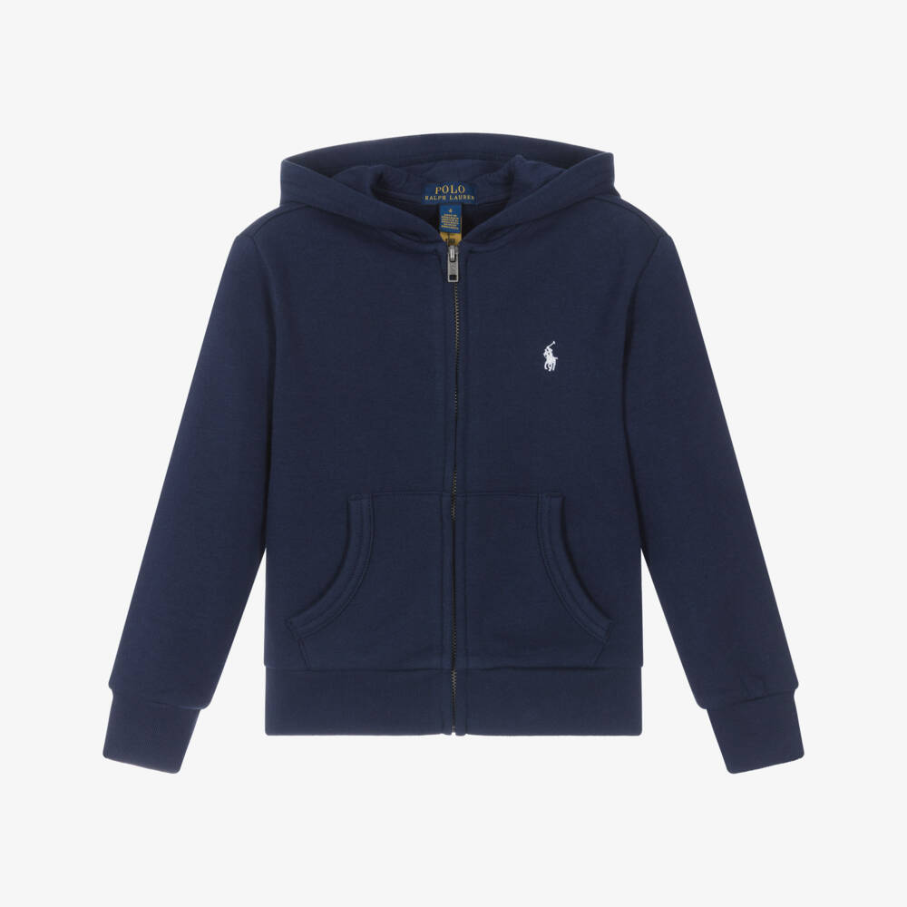 Ralph Lauren-Boys Classic Blue Zipped Sweatshirt | Childrensalon Outlet