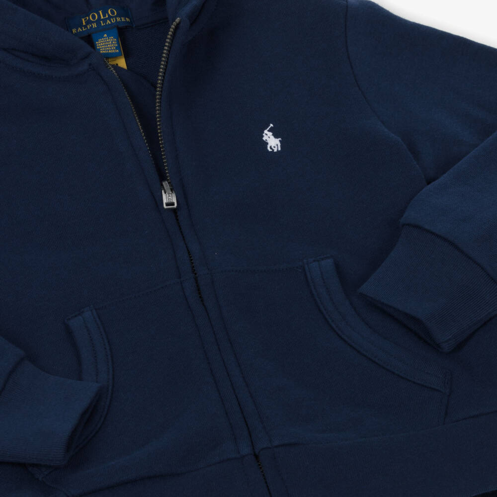 Ralph Lauren-Boys Classic Blue Zipped Sweatshirt | Childrensalon Outlet