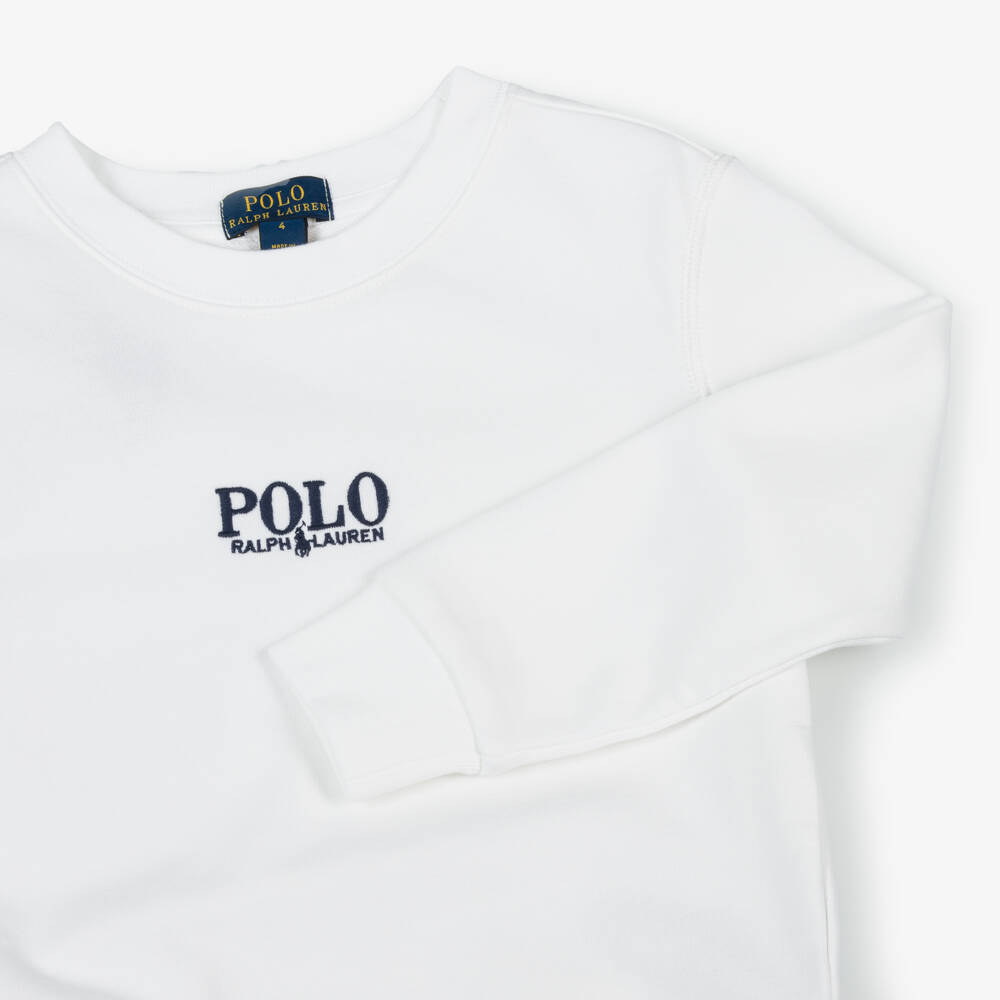 Ralph Lauren-Boys Classic Ivory Cotton Pullover | Childrensalon Outlet