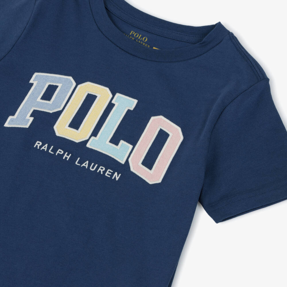 Ralph Lauren-Классическая синяя хлопковая рубашка поло для мальчиков | Childrensalon Outlet