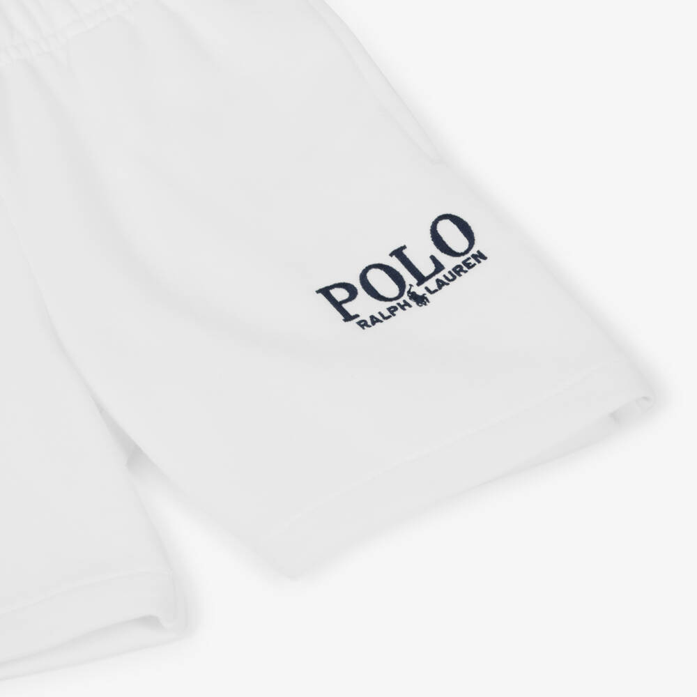 Ralph Lauren-Boys Classic White Drawstring Shorts | Childrensalon Outlet