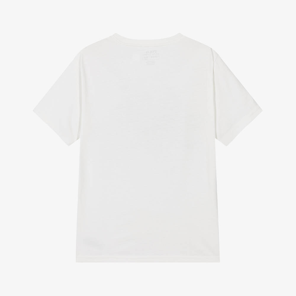 Ralph Lauren-Boys Coastal Cotton Tee in White | Childrensalon Outlet