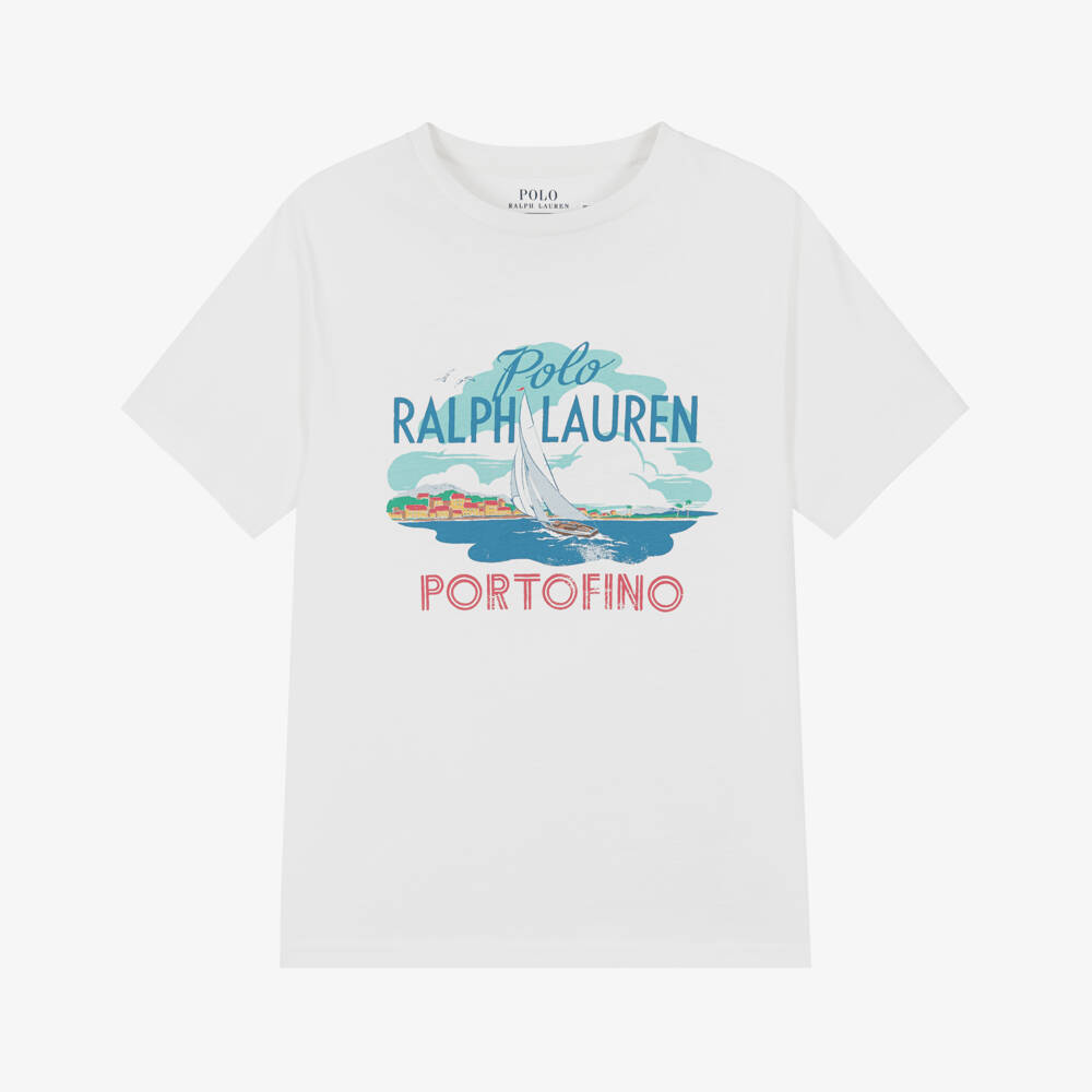 Ralph Lauren-Boys Coastal Cotton Tee in White | Childrensalon Outlet