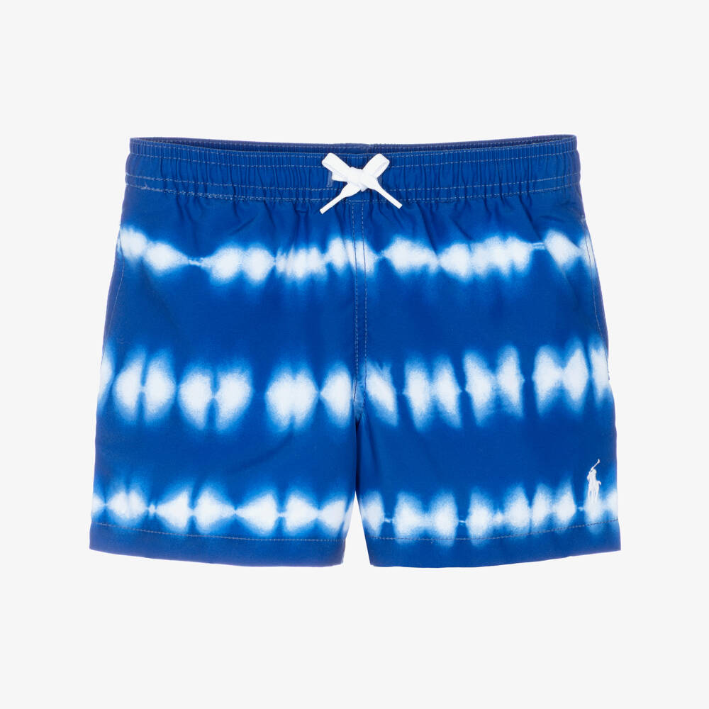 Ralph Lauren-Boys Cobalt Blue Tie-Dye Swim Shorts | Childrensalon Outlet