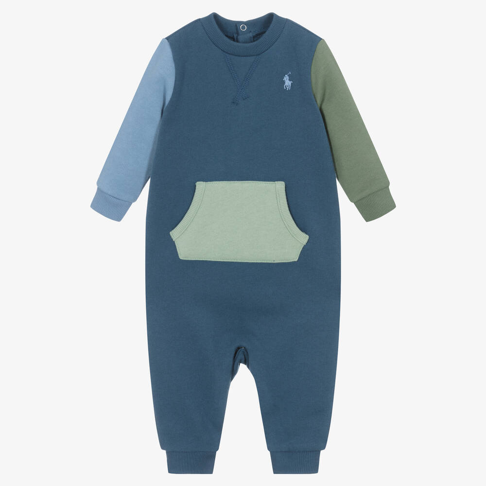 Ralph Lauren - Boys Colourblock Cotton Babysuit | Childrensalon