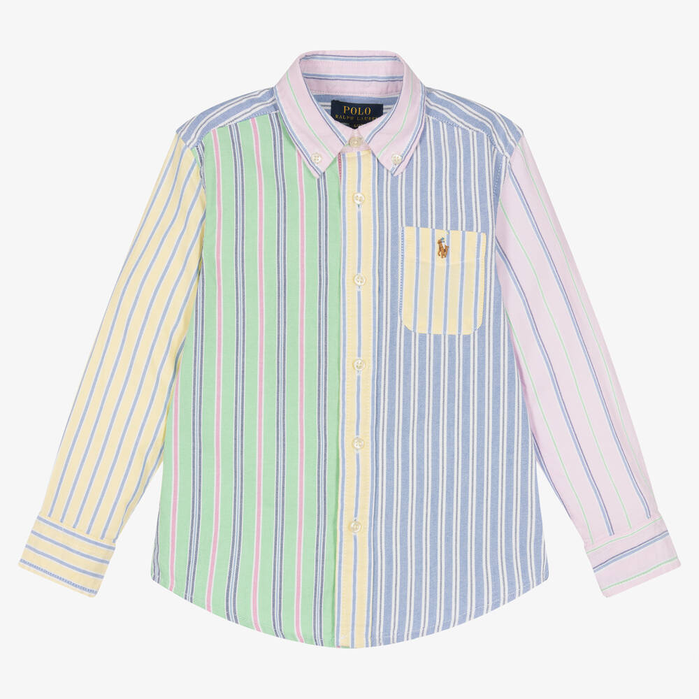 Polo Ralph Lauren - قميص قطن مقلم بألوان بلوك للأولاد | Childrensalon