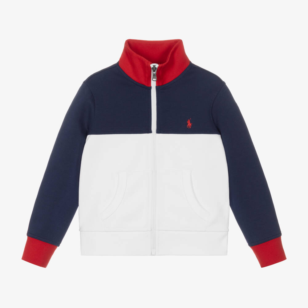 Ralph Lauren-Boys Colourblock Cotton Track Jacket | Childrensalon Outlet
