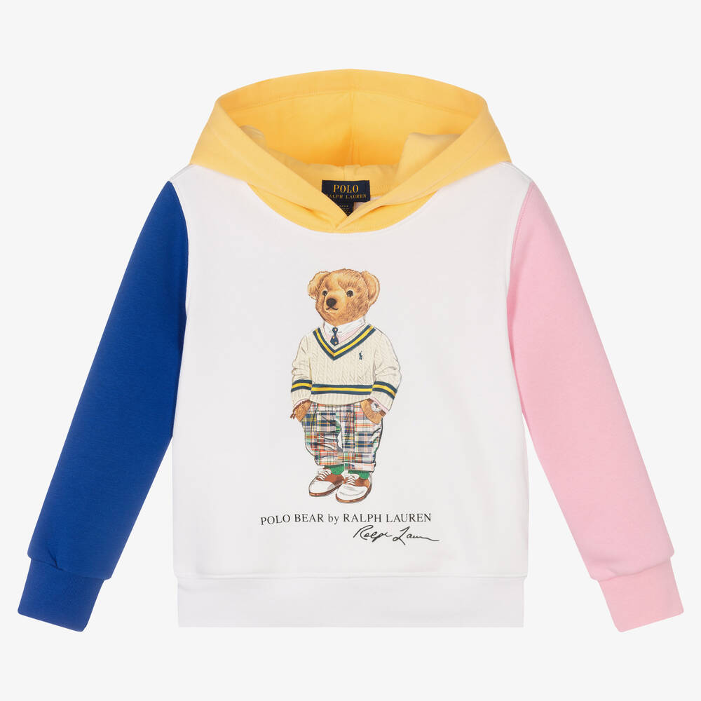 Polo Ralph Lauren - Boys Colourblock Polo Bear Hoodie | Childrensalon