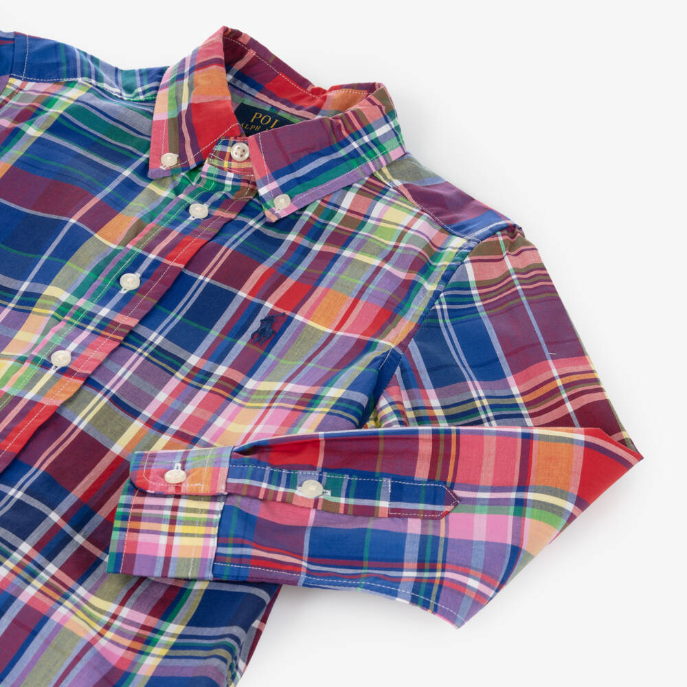Ralph Lauren-Boys Colourful Plaid Cotton Shirt | Childrensalon Outlet