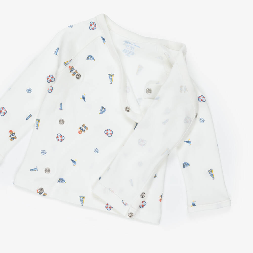 Ralph Lauren-Boys Cotton Babysuit Gift Set with Nautical Print | Childrensalon Outlet