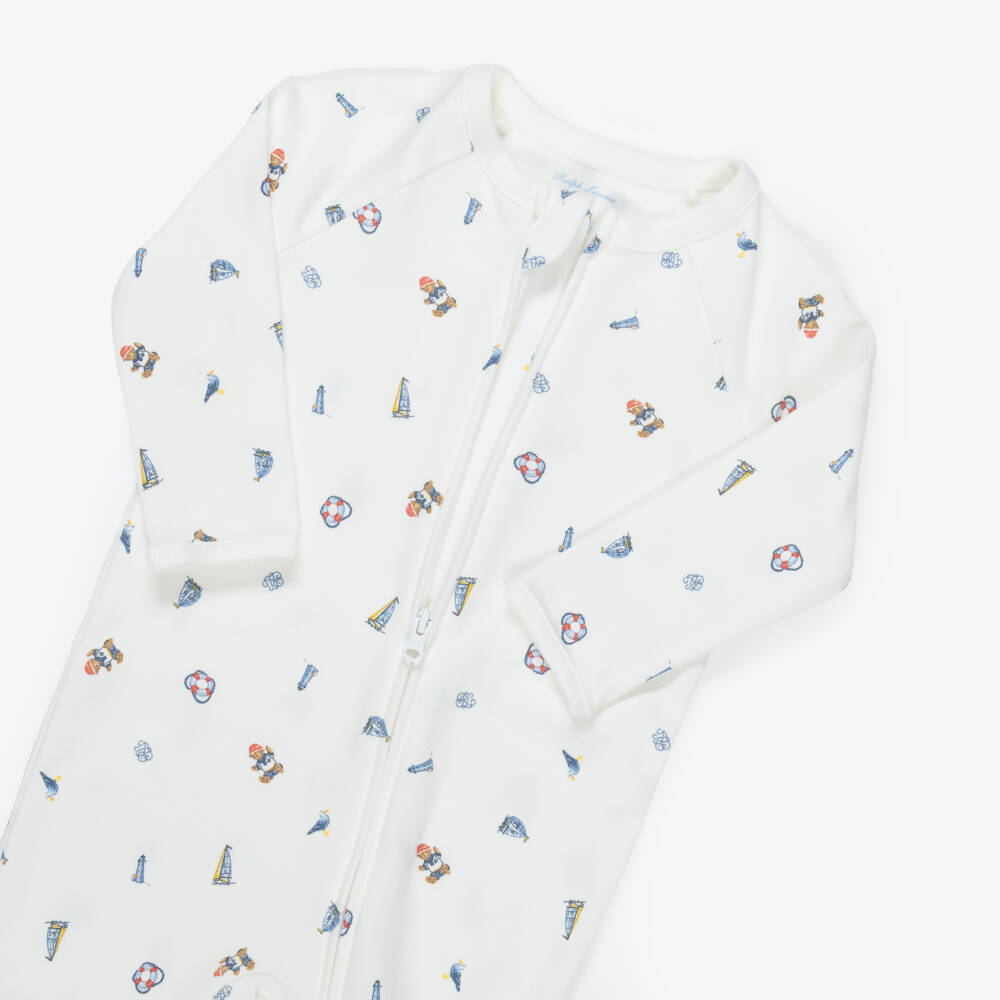 Ralph Lauren-Boys Cotton Babysuit Gift Set with Nautical Print | Childrensalon Outlet