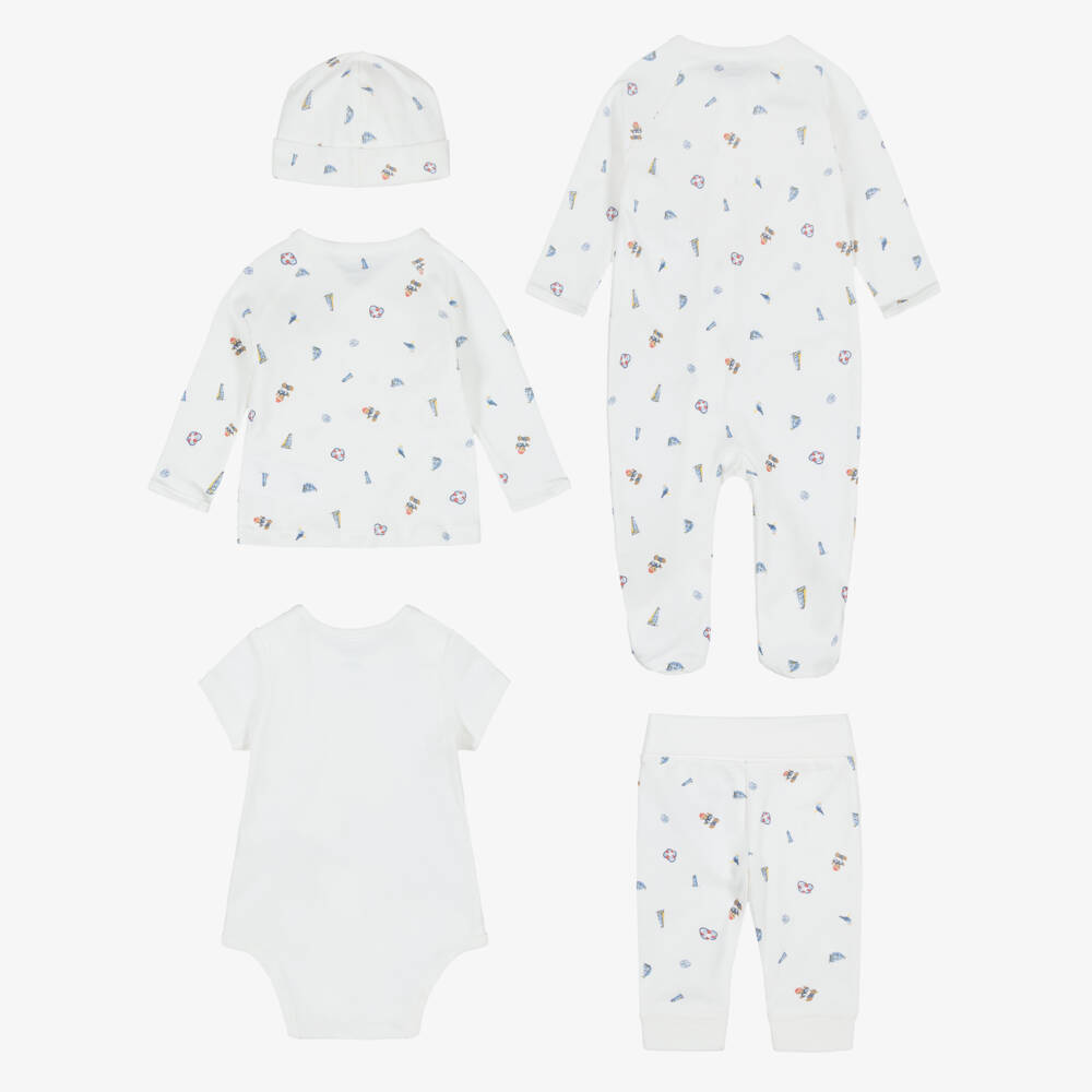 Ralph Lauren-Boys Cotton Babysuit Gift Set with Nautical Print | Childrensalon Outlet