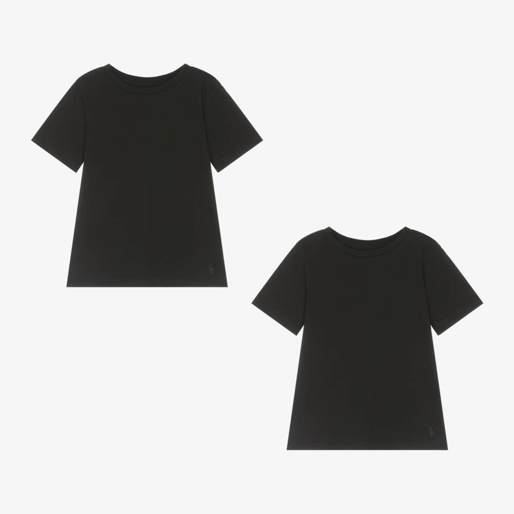 Ralph Lauren-Boys Cotton Black Tees Duo | Childrensalon Outlet
