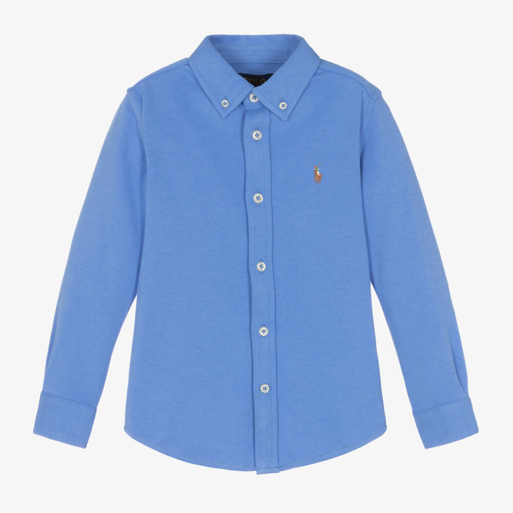 Ralph Lauren-Boys Cotton Blue Jersey Top | Childrensalon Outlet