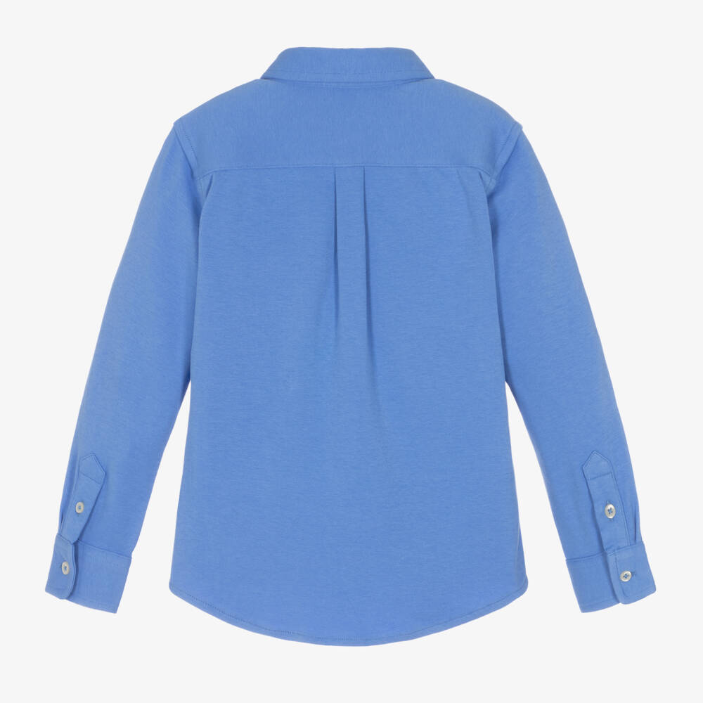 Ralph Lauren-Boys Cotton Blue Jersey Top | Childrensalon Outlet