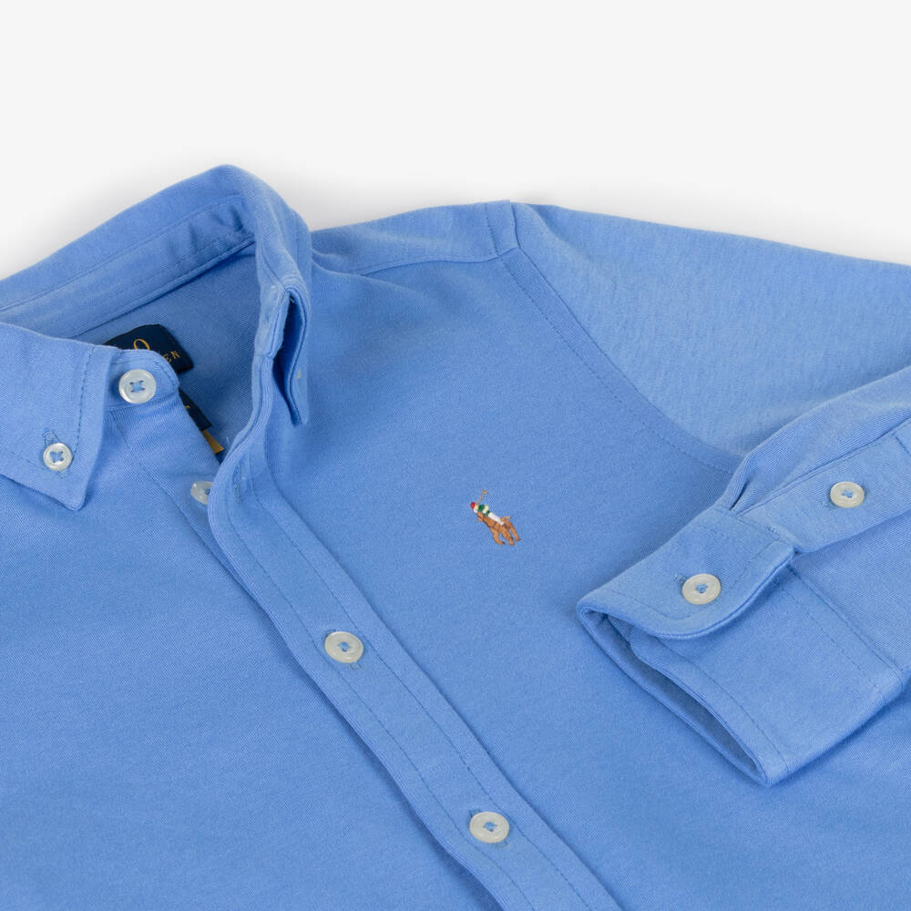 Ralph Lauren-Boys Cotton Blue Jersey Top | Childrensalon Outlet