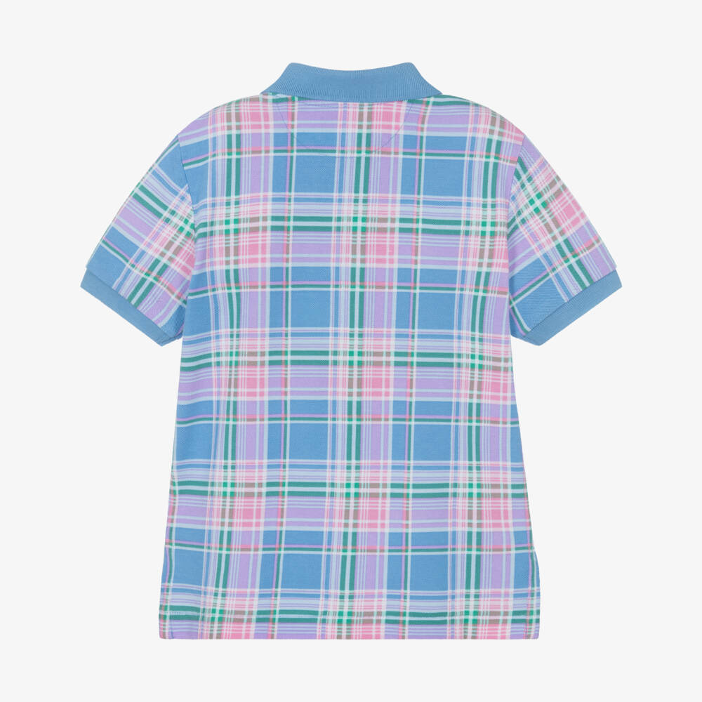 Ralph Lauren-Boys Cotton Blue Plaid Polo | Childrensalon Outlet