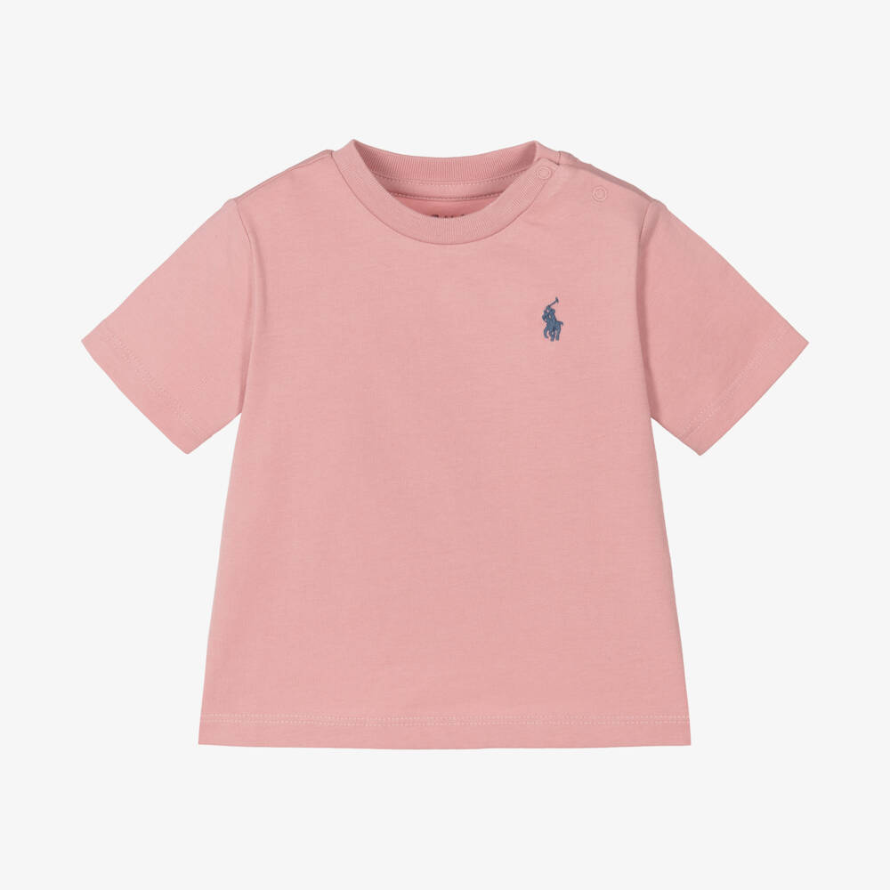 Ralph Lauren-Boys Cotton Pink T-Shirt | Childrensalon Outlet