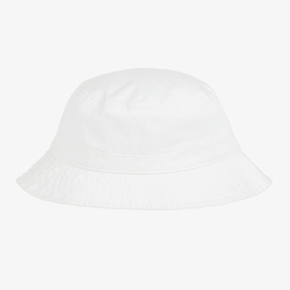 Ralph Lauren-قبعة باكيت بولو بير قطن لون أبيض للأولاد | Childrensalon Outlet