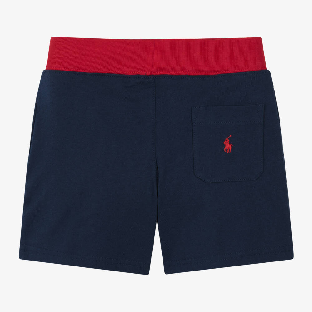 Ralph Lauren-Boys Cotton Polo Navy Shorts | Childrensalon Outlet