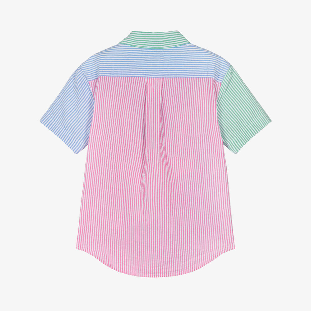 Ralph Lauren-Рубашка из хлопкового сеерсакера в полоску для мальчиков | Childrensalon Outlet