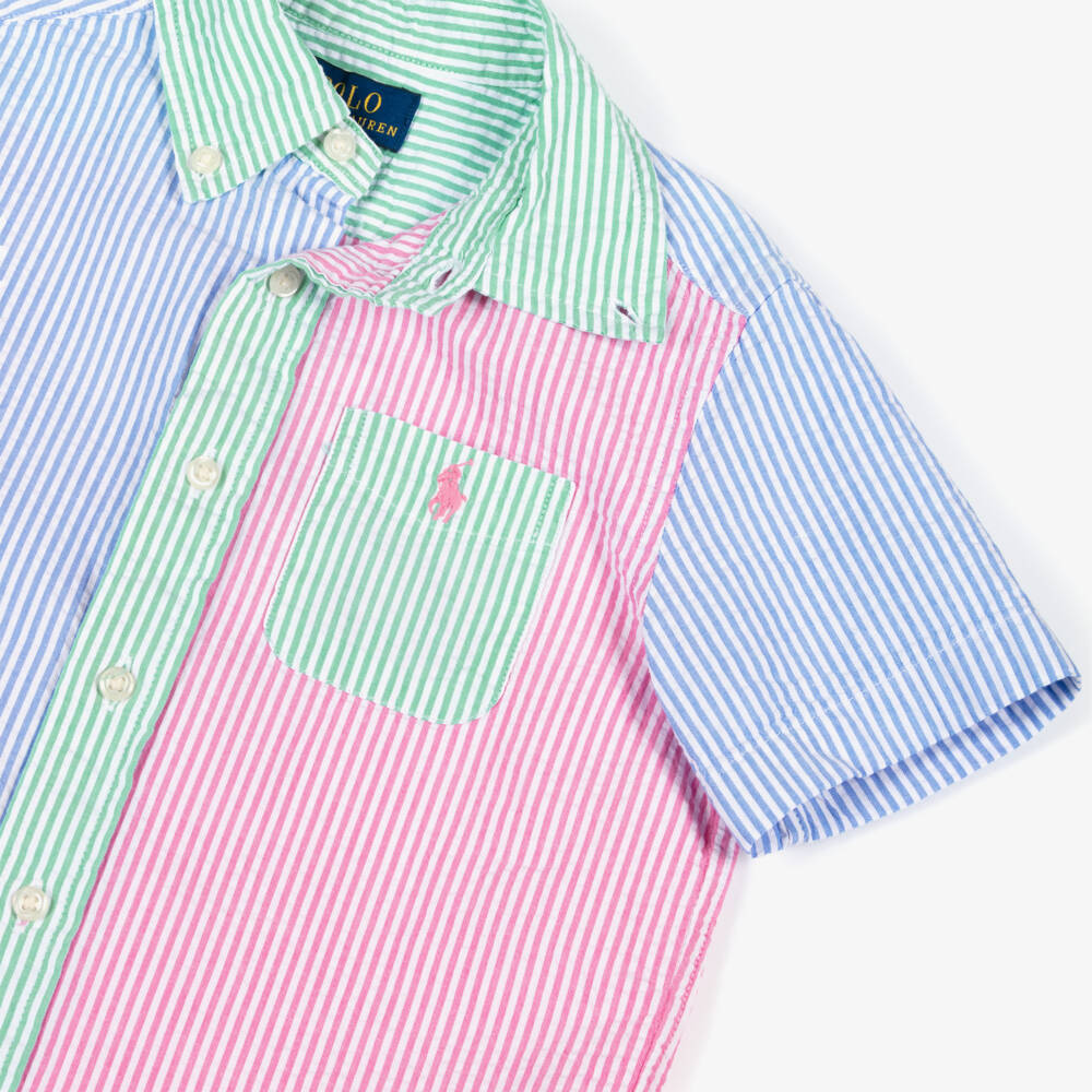Ralph Lauren-Рубашка из хлопкового сеерсакера в полоску для мальчиков | Childrensalon Outlet