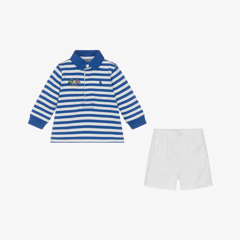 Ralph Lauren-Boys Cotton Striped Rugby Set | Childrensalon Outlet