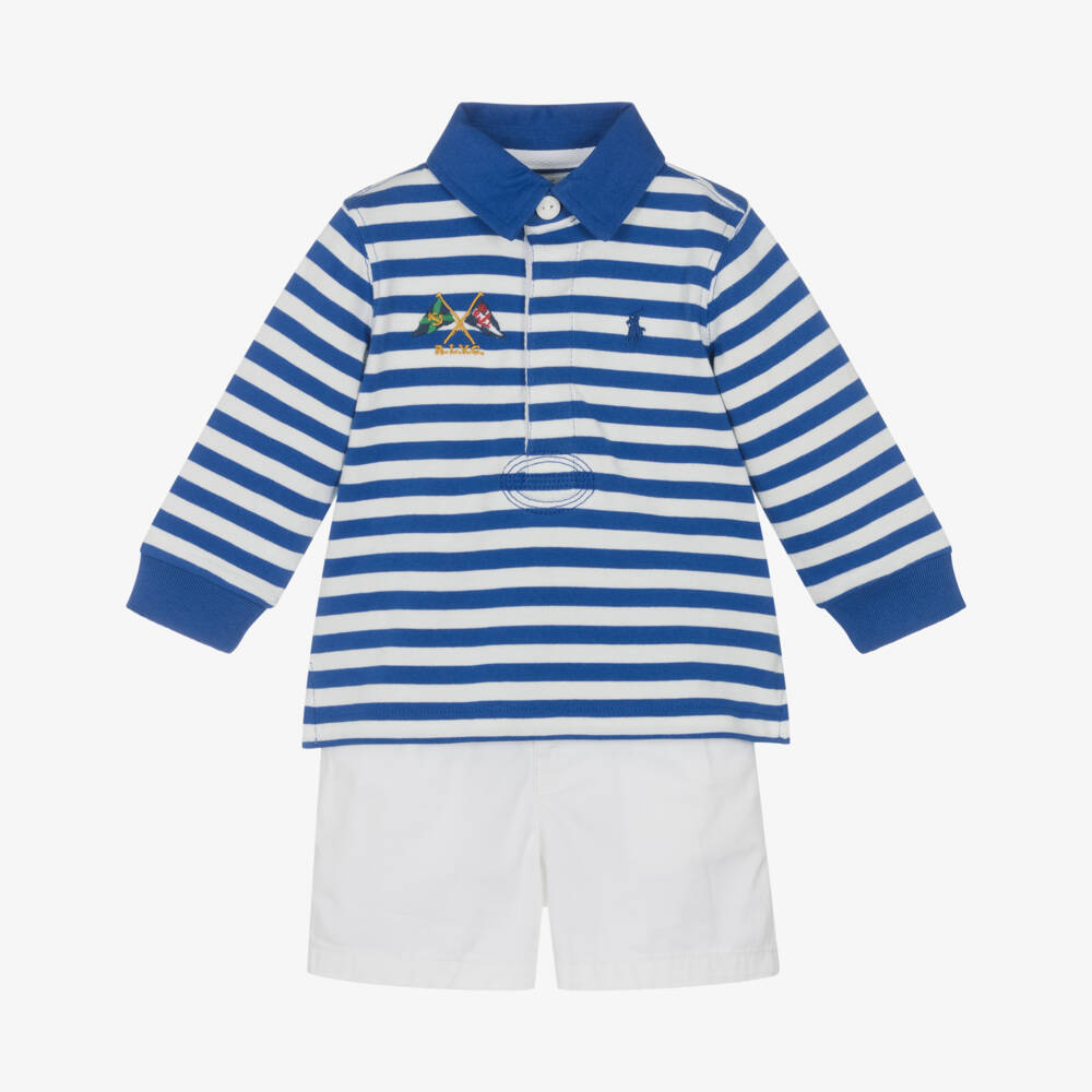 Ralph Lauren-Boys Cotton Striped Rugby Set | Childrensalon Outlet