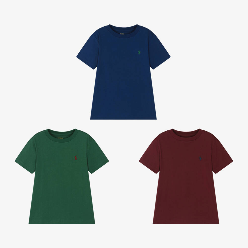 Ralph Lauren-Boys Cotton Tees Trio Set | Childrensalon Outlet