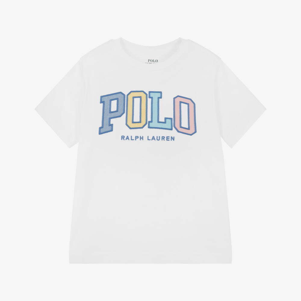 Ralph Lauren-Хлопковая белая рубашка поло для мальчиков | Childrensalon Outlet