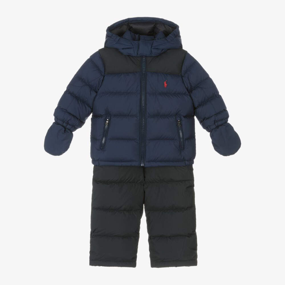Ralph Lauren-Boys Cozy Blue & Black Snowsuit | Childrensalon Outlet
