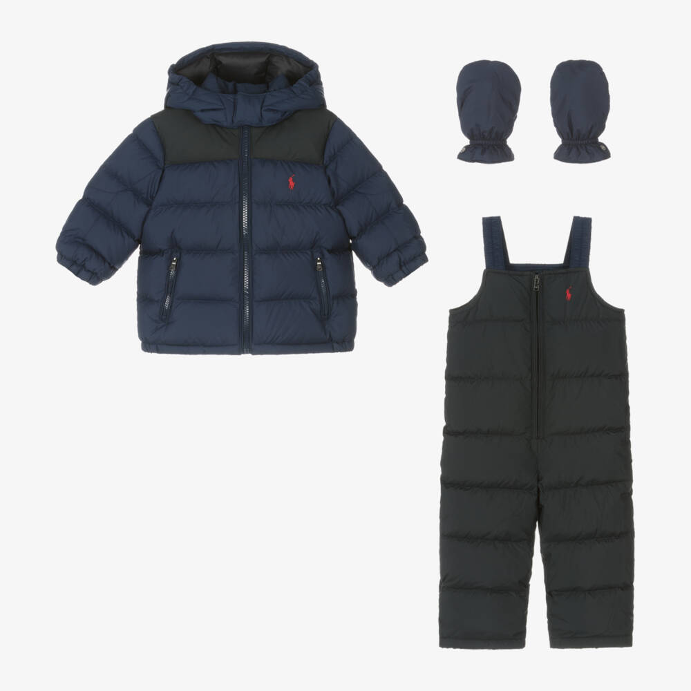 Ralph Lauren-Boys Cozy Blue & Black Snowsuit | Childrensalon Outlet