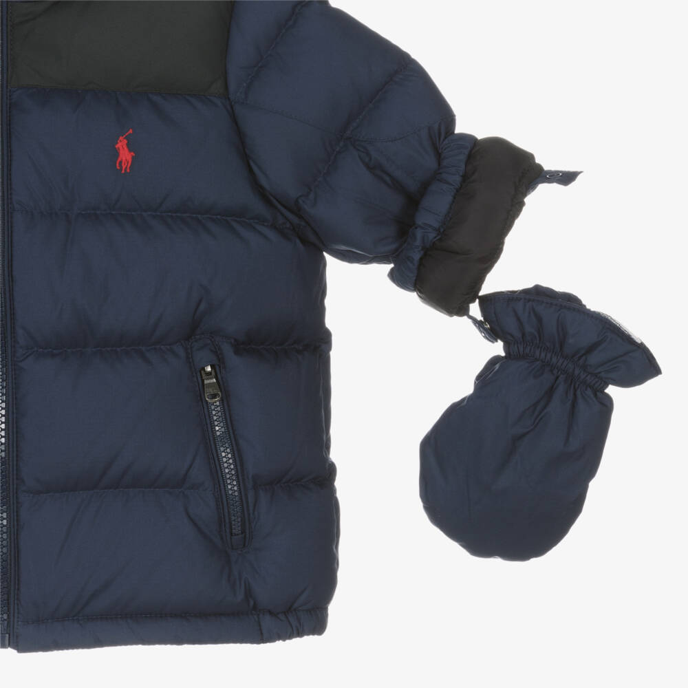 Ralph Lauren-Boys Cozy Blue & Black Snowsuit | Childrensalon Outlet