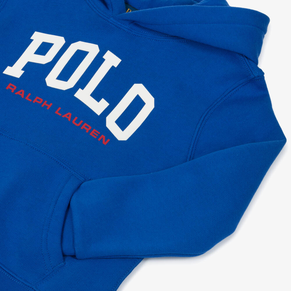 رالف لورين-سويت شيرت قطني أزرق دافئ للأولاد | Childrensalon Outlet