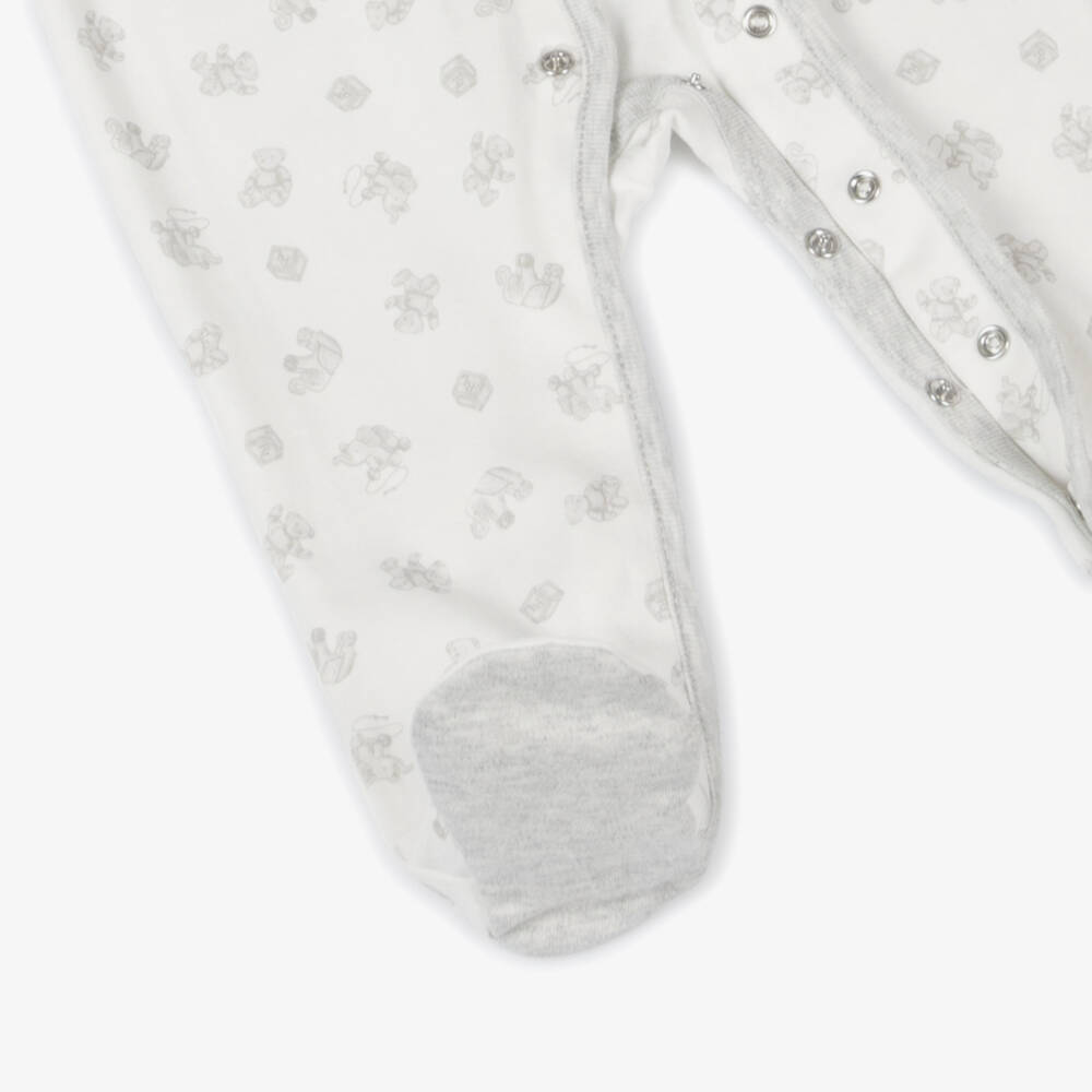 Ralph Lauren-Boys Cozy Grey-Patterned Cotton Sleepsuit | Childrensalon Outlet